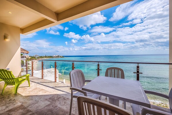 Nikte ha #7 Balcony - View of Half Moon Bay beach Akumal vacation rental