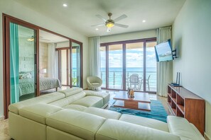 Living Area with an amazing ocean view - Nitke Ha condo 7 Akumal Mexico vacation rental