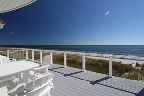 Deck is large and has many views of Nantucket  Sound.  Plenty of deck furniture!