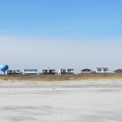 View of the large neighborhood area from the beach