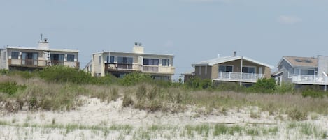 View of the townhome from the beach