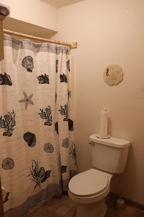Shower/Tub, and clothesline inside of shower