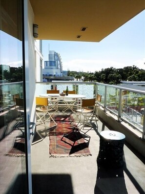 Large Balcony with lots of afternoon sun