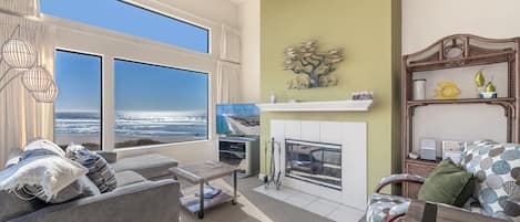 Beautiful ocean views from the living room.