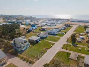 View looking down Breach Drive towards Atlantic Ocean.  