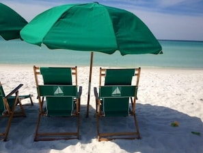 2 Beach Chair and Umbrella Included