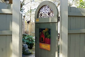 the private patio beyond