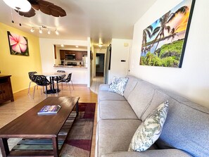 Unwind in paradise – spacious living room perfect for lounging after a beach day.