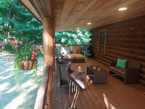 Covered front porch seating