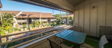 Large lanai and dining area