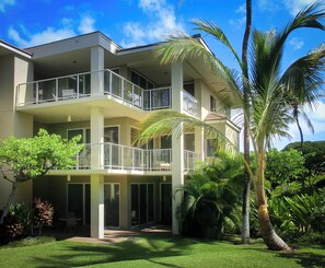 B201 is an end unit with privacy & peaceful views from wrap-around lanais.