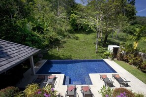 Large balcony with tranquil valley views