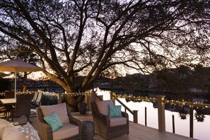 Sunset on the deck under the Oaks