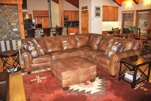 Luxury sofa in great room.