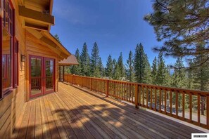 90 foot deck around the house with views of Lake Tahoe.