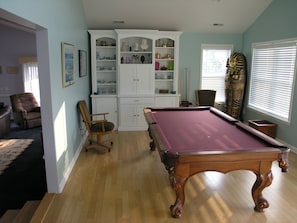 Pool room with tournament slate pool table