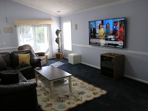 Great room with 75" LED television