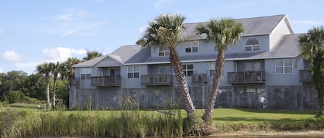 View of building from the dock