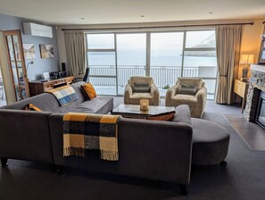 Our lounge room view of the lake and mountains