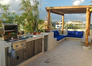 Your private rooftop with bbq and dining
