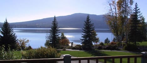 View from the large deck over looking Whitefish Lake