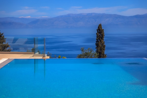 View from swimming pool: Ionian sea and the mainland