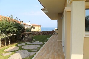 Sea views from the garden and terrace outside the bedrooms