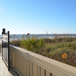 View from walkway out to the beautiful beach.