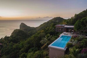 Cosmos is perched on a hillside, facing west to the Caribbean Sea