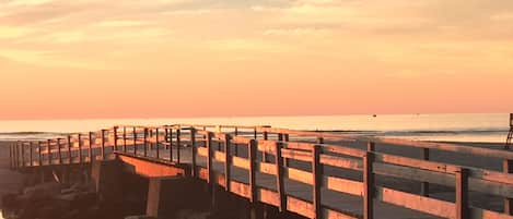 Walk to Sunrise on the Good Harbor footbridge-6-8 minute walk.