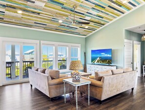 Third-floor living space with gulf and bay views.