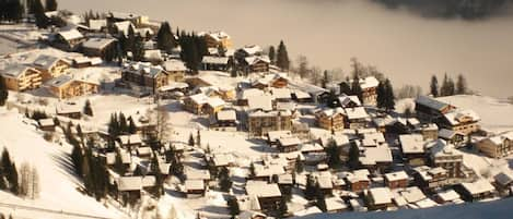 View of village from one of the ski runs