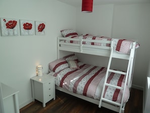 2nd Bedroom. Double bed with single bunk over