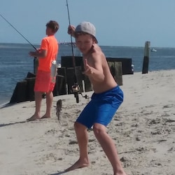 Fishing on the beach
