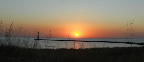 Beautiful sunset on Lake Michigan.