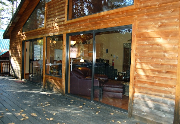 Back deck. After winter of 2014 new deck furniture and refinishing outside of cabin.