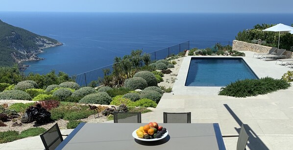 Stunning views mountains sea and pool