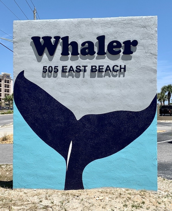 Entrance sign at the Whaler