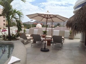 Seating area towards the back of the deck