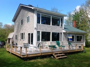 Maine 'cottage' and deck on sea side