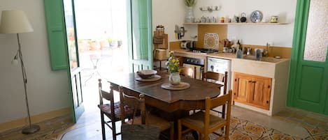 Dining room and kitchen