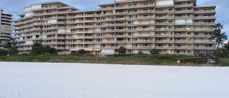 View of condo from beach