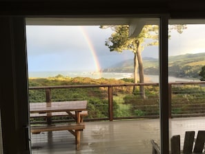 view from living area after spring shower
