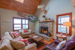 Living Room with Vaulted Ceiling