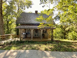 Front View of Cabin - Lake in Background