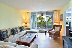 living room with ocean view