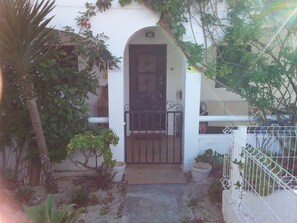 front door access from main path. 5 minutes walk from shops and bars.
