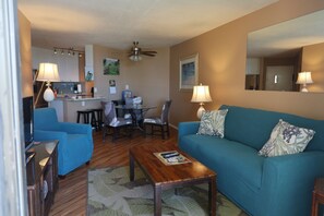 Living area with dining nook.