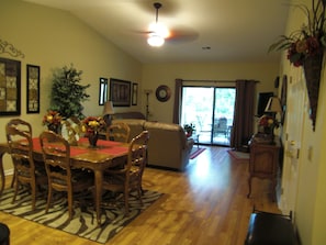 Large, open living & dining area