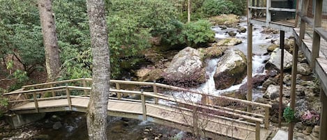 Relax and enjoy the beautiful views or cross the bridge to hike our nature trail